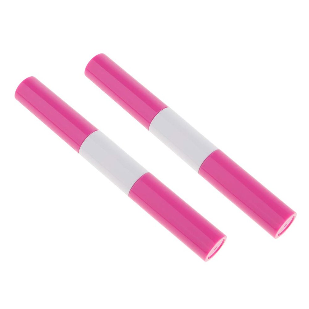 2x 2 Way Blank Mascara Tube Eyelash Wand Eyelash Cream Container for DIY Makeup, Castor Oil, Cream, and Travelling - Pink Plastic Empty Lash Container Set