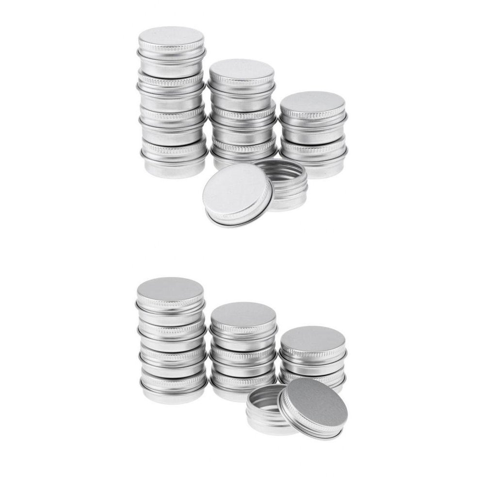 20-Pack Aluminum Tin Jars, 5g 15g Round Tins for Lip Balm Makeup Storage, Rust-Proof Screw Top Containers, Travel-Friendly Portable Size, and Reusable