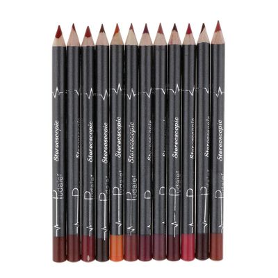 Xiaojikuaipao Matte Velvet Lip Liner Pencil Set - 12 Colors, Long Lasting - Professional Makeup Kit with Fine Smooth Application for Beautiful Lips - Lipstick Pen Included