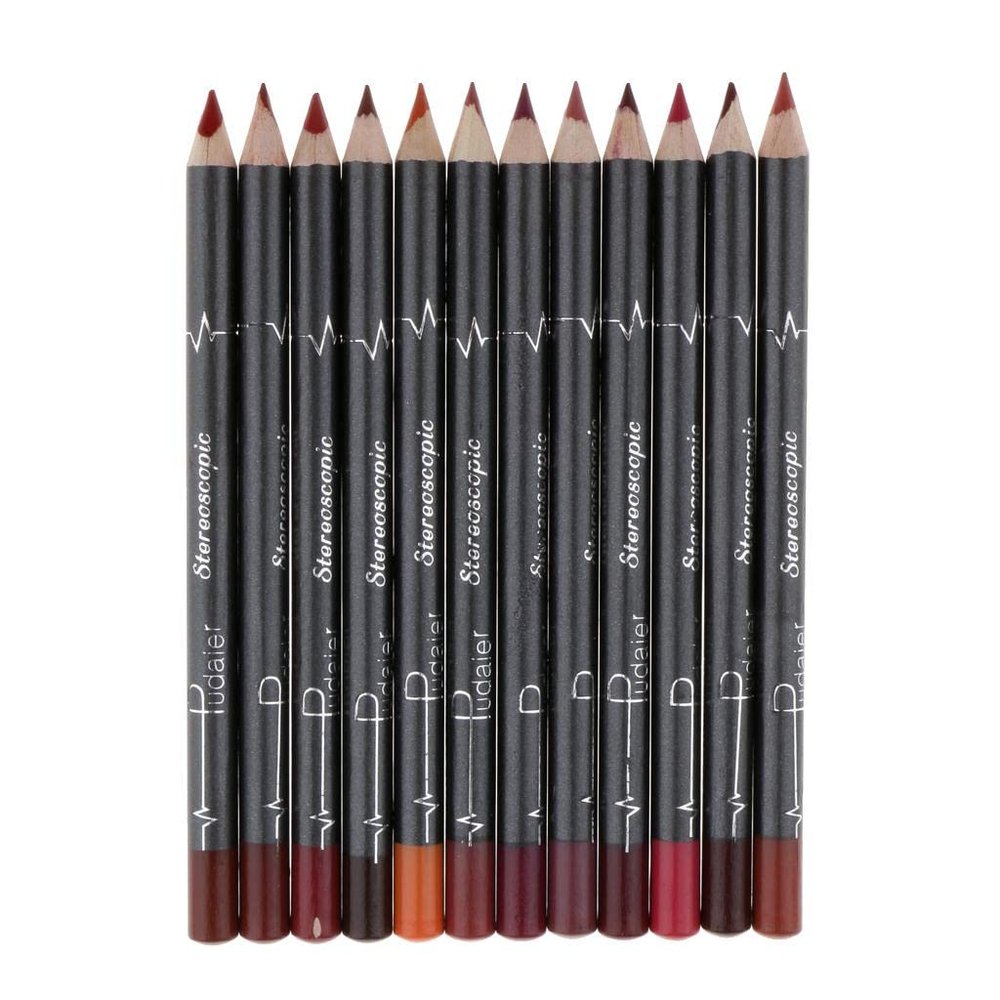 Xiaojikuaipao Matte Velvet Lip Liner Pencil Set - 12 Colors, Long Lasting - Professional Makeup Kit with Fine Smooth Application for Beautiful Lips - Lipstick Pen Included