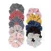 10-Piece Floral Stripe Hair Scrunchies Set | Premium Fabric Elastic Bands for Women | for Hairstyles & Parties | Colorful Chiffon Hair Ties Pack view 2