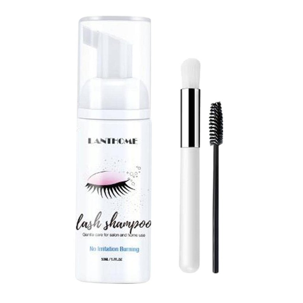 50ml Eyelash Extension Gentle Foam Cleanser Shampoo, Paraben & Sulfate Free, Daily Use Eye Makeup r for Natural Lashes, Professional Salon Kit, Tested by Professional Lash Lovers.