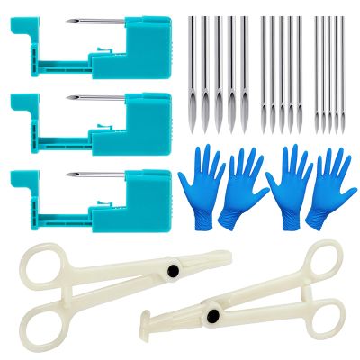 Beautidots 14G 16G 20G Body Piercing Kit for Belly Button/Lip/Tongue/Ear/Nose/Eyebrow/Nipple Piercing Gun Kits Safe Body Piercing Needle Tools for Women Men, 389-24pcs