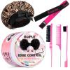 Goiple Edge Control Wax for Women Strong Hold Non-greasy Edge Smoother Strawberry Scent Edge Control Wax + Edge Scarf + Hair Bonnet, Pink view 1