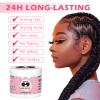 Goiple Edge Control Wax for Women Strong Hold Non-greasy Edge Smoother Strawberry Scent Edge Control Wax + Edge Scarf + Hair Bonnet, Pink view 3