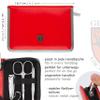 3 Swords Germany - brand quality 6 piece manicure pedicure kit set for professional finger & toe nail care with synthetic leather case - Made in Germany - red view 4