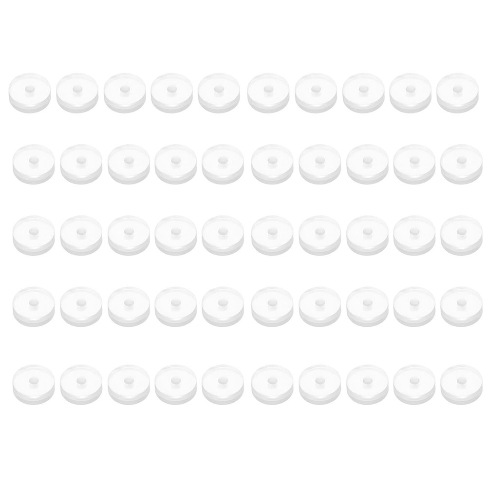HEYXI 50Pieces Silicone Healing Pull Piercing Discs for Piercing Bump 7mm Clear Disc Pads Earlobe Support Patches, Transparent / Skin Tone
