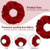 4 Pcs Hair Scrunchies Velvet Elastic Hair Band Thick Large Soft Scrunchy Ropes Curly Ponytail Holder Ties Gift for Wristband Girls Women Hairs Accessories Valentine's Day Christmas(Red) view 2