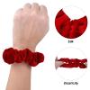 4 Pcs Hair Scrunchies Velvet Elastic Hair Band Thick Large Soft Scrunchy Ropes Curly Ponytail Holder Ties Gift for Wristband Girls Women Hairs Accessories Valentine's Day Christmas(Red) view 4