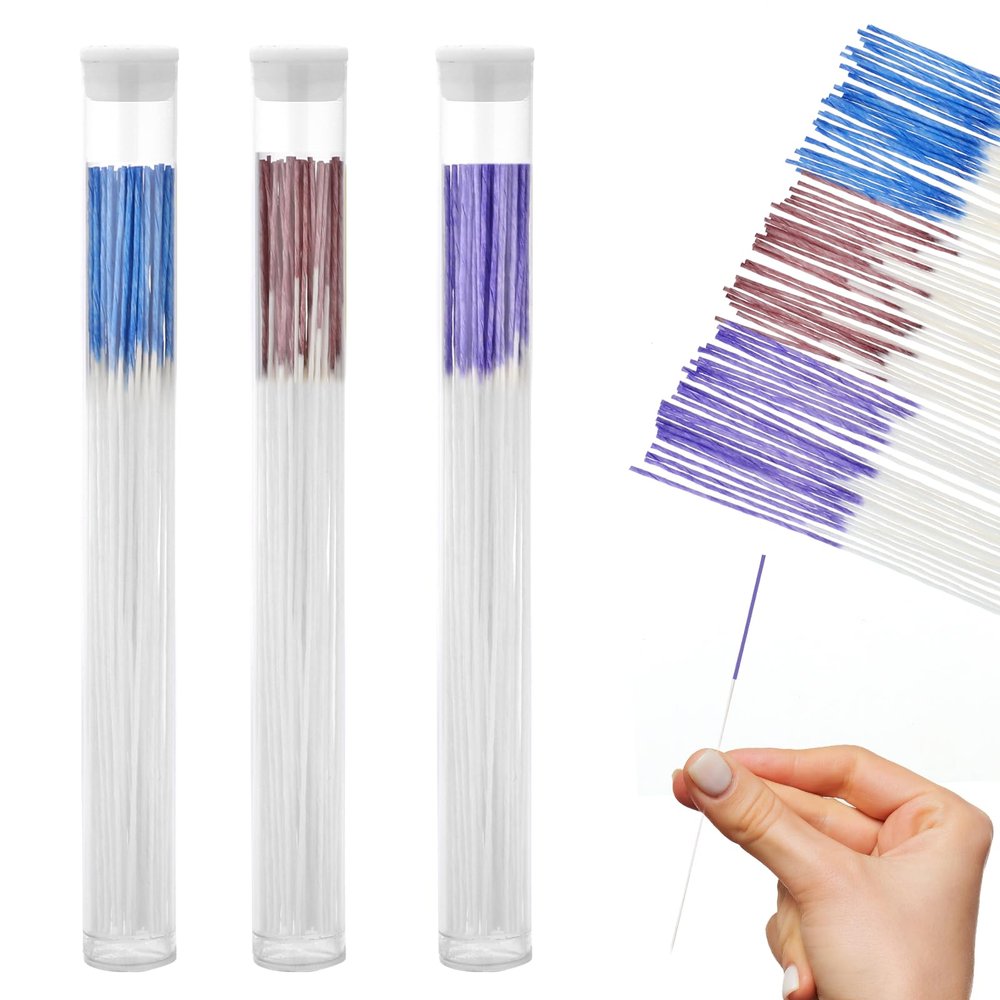 180 PCS Ear Hole Ear Care Kit Disposable Earrings Hole Cleaner Ear Piercing Care Cleaning Tool Ear Hole Cleaning Line Ear Piercing Cleaning Floss for Girls Women Men (Brown, Purple, Royal Blue)