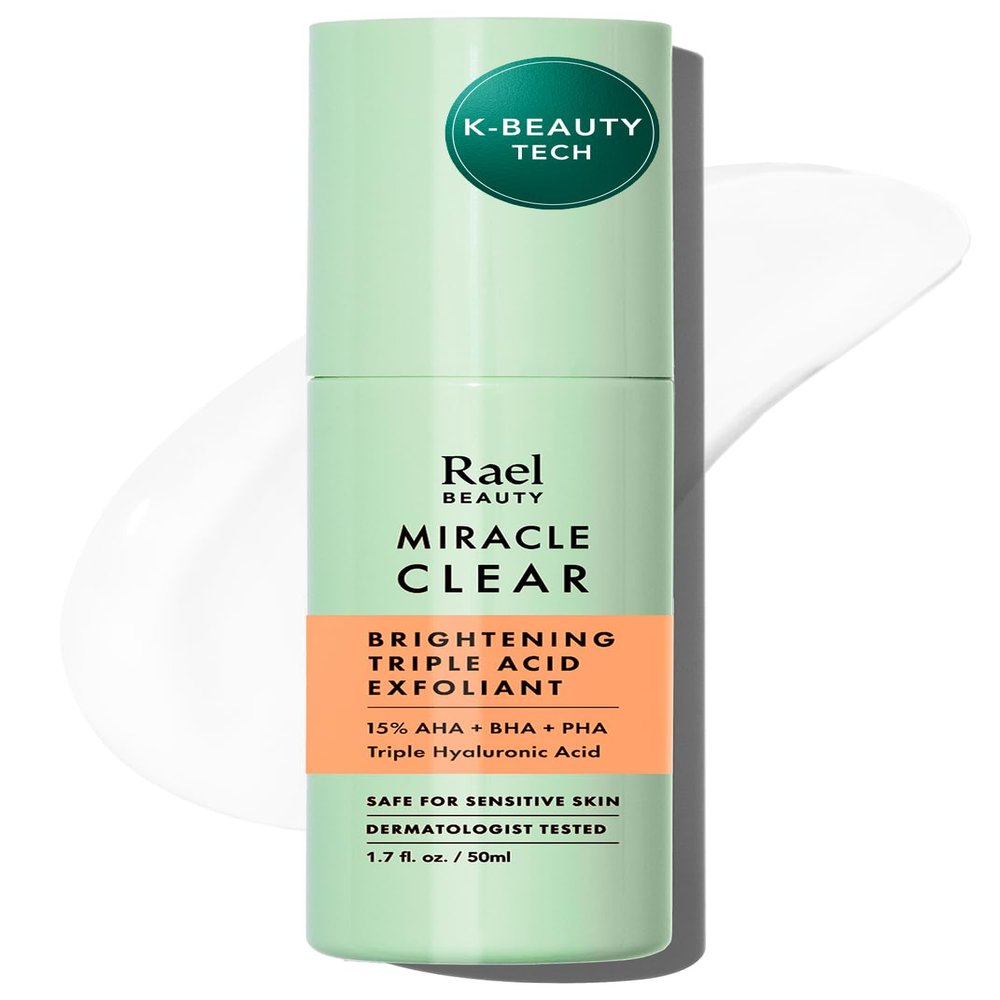 Rael Miracle Clear Exfoliating Serum for Face, AHA/BHA/PHA Complex (1.7 oz)