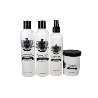 CMR Cosmetics Rosemary Mint Hair Care Collection - Sulfate-Free Shampoo, Nourishing Conditioner, Hydrating Leave-In, Intensive Hair Mask - Keratin & UV Protection for Lustrous, Manageable Hair