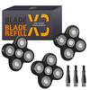 Freedom Grooming Bald Head Shaver Replacement Blades - Premium 5 Blade Shaver Heads for Bald Men, 3 Cleaning Brush, 3 Pack view 1