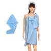 4Pcs/Set Women Wearable Bath Wrap With Towel Headband Hair Dry Cap Bow Bathrobe view 2