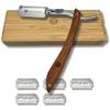 Straight Edge Traditional Shaving Razor with Disposable Blades - Cutthroat Men's Shave (Brown) view 1