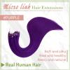 RUNATURE 22 Inch Microbead Hair Extensions Purple Human Hair, Micro Link Extensions Pre Bonded Microloop Long Colorful Purple Hair Extensions for Highlight Party 25g 25s view 3
