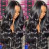 28inch Synthetic Lace Wig Long Wavy Hair for Woman for Hair Loss Natural Fashion Lace Wigs (Black,With lace) view 2
