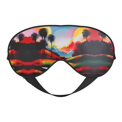 SSIMOO Landscape Painting Soft Sleep Eye Mask,Female Breathable Eye Patch,Perfect for Travel and Relaxation, Black