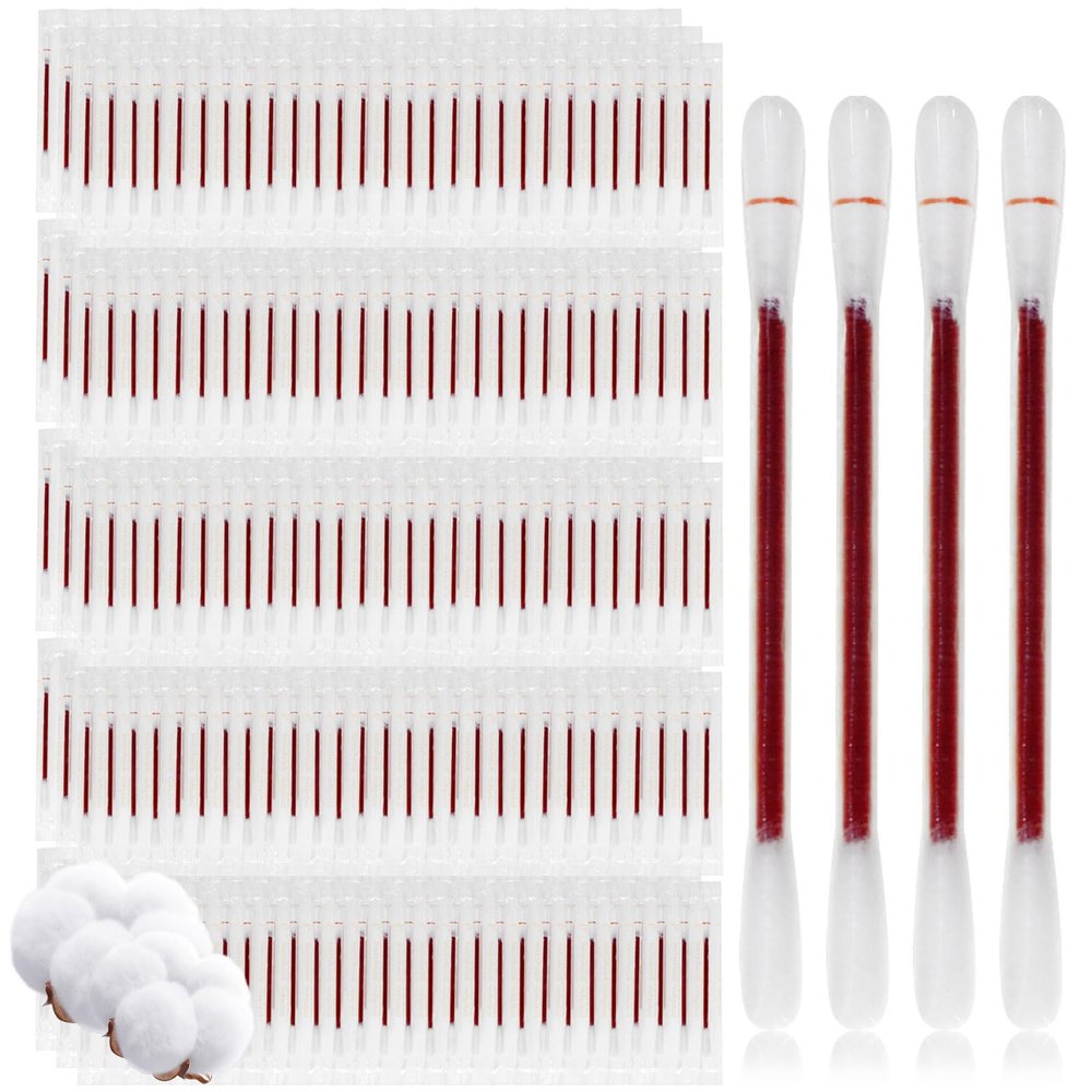 Disposable Iodine Cotton Swabs, Individually Wrapped Medical Iodophor Swabsticks Bulk, Povidone Wound Iodine Qtips Cotton Buds First Aid Kits for Nasal Ears Bruise Care, Travel Outdoor (White 200)