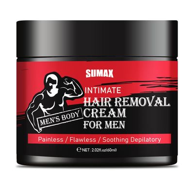 SUMAX Hair Removing Cream - 60ml Painless & Flawless Depilatory Cream for Men Sensitive Body Hair Removal Cream