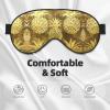 SSIMOO Gold Pineapple Background Soft Sleep Eye Mask,Female Breathable Eye Patch,Perfect for Travel and Relaxation, Black view 3