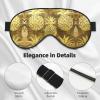SSIMOO Gold Pineapple Background Soft Sleep Eye Mask,Female Breathable Eye Patch,Perfect for Travel and Relaxation, Black view 4