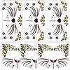 Fake Cheetah Face Tattoos 6-Sheet Leopard Print Temporary Tattoo Whisker Tattoos view 1