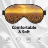 SSIMOO Sunflower Field Sunset Sea of Flowers Soft Sleep Eye Mask,Female Breathable Eye Patch,Perfect for Travel and Relaxation, Black view 3