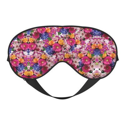 SSIMOO Blooming Flowers Soft Sleep Eye Mask,Female Breathable Eye Patch,Perfect for Travel and Relaxation, Black
