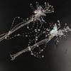 1 Pair Butterfly Hair Clip,Bride Wedding Crystal Hair Vine, Rhinestone Bridal Headpiece Tassel Hair Vine,Pearl Bridal Headband for Women and Girls view 2