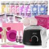 Waxing Kit, WUWUVISTA Hair Removal Hard Wax Kit with Wax Melt Warmer & Waxing Beads for Women & Men - Professional at home Wax Pot for Face/Brazilian/Full Body/Bikini/Sensitive Skin(Black, 69 items) view 1