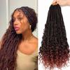 18 inch Goddess Box Braids Crochet Hair for Black Women 8 Packs Crochet Box Braids Pre-looped Boho Box Braids Crochet Braids Synthetic Braiding T350 view 1