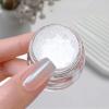 MEILINDS White Pearl Chrome Nail Powder, High Gloss Mirror Effect Pearlescent Iridescent Glitters Powder Mermaid Pigment for Nail Art Decoration view 3