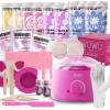 Waxing Kit, WUWUVISTA Hair Removal Hard Wax Kit with Wax Melt Warmer & Waxing Beads for Women & Men - Professional at home Wax Pot for Face/Brazilian/Full Body/Bikini/Sensitive Skin(Purple, 69 items) view 1