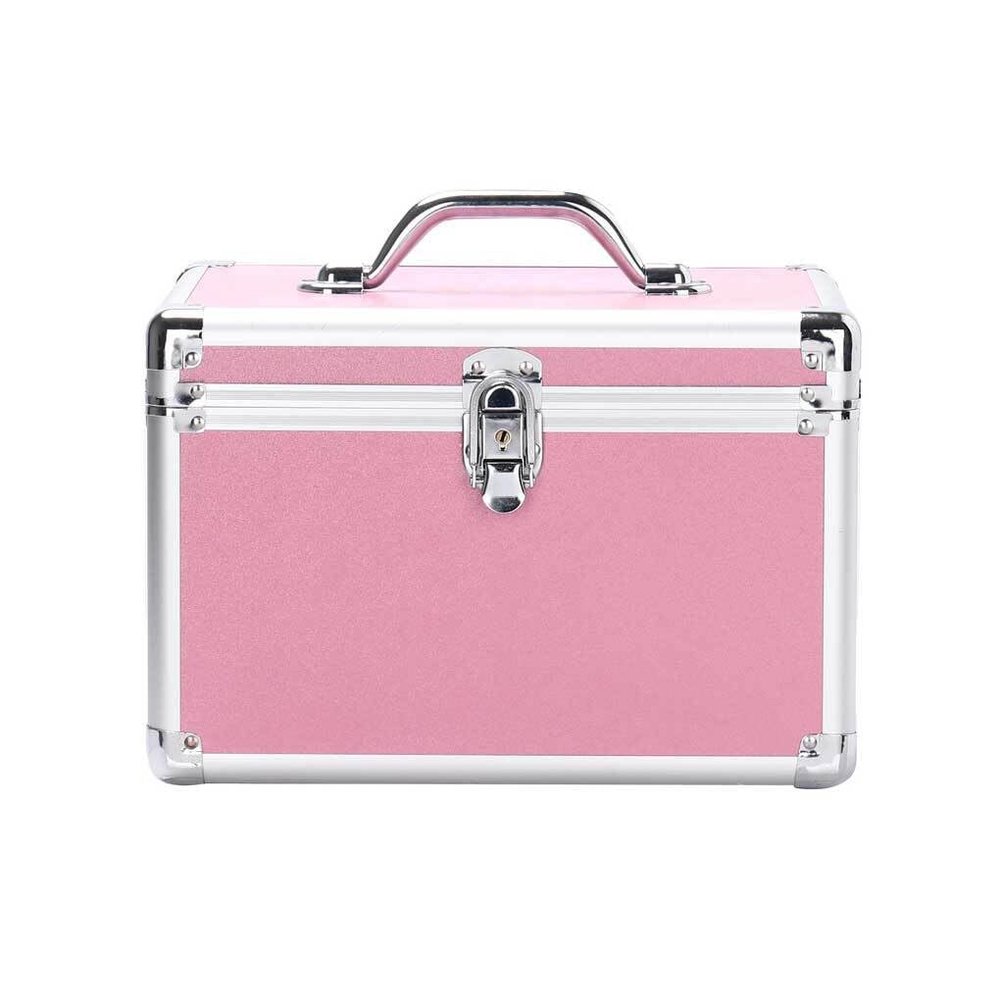 BGHEWRT Storage Case Makeup Box Exquisite Jewelry Container Code Cases Craftsmanship Light-weight Organization Suitcase, Beige/S, Pink/L
