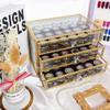 BGHEWRT 3/4 Layers Transparent Storage Box, Clear Acrylic Display Case, Golden Jewelry Organizer Makeup Brushes Container, Birthday view 1