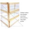 BGHEWRT 3/4 Layers Transparent Storage Box, Clear Acrylic Display Case, Golden Jewelry Organizer Makeup Brushes Container, Birthday view 3