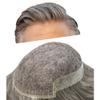 Healthlif Mens Toupee Remy Human Hair System For Men Bleached Knot Toupee Hair Piece For Men French Lace Toupee For Men Hairpiece 6X8#1B60#1B Off Black+60% Grey 100% Density view 1