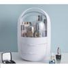 BGHEWRT Makeup Organizer Makeup Organizer Oval Transparent Cosmetic Storage Display Cabinet Large Capacity Can Hold Jewelry Makeup Brush Lipstick Etc It Can Be Portable Handle Makeup Storage view 1