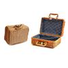 BGHEWRT Cosmetic Storage Box Portable Rattan Handbag Environmental Protection Material Imitation Rattan Retro Suitcase Cosmetic Storage Box Decorative Makeup Case view 1