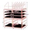 Acrylic Clear Makeup Storage Organizer,Drawers Skin Care X Large Cosmetic Display Cases Stackable Storage Box with 11 Drawers for Dresser,Purple view 3