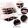 Acrylic Clear Makeup Storage Organizer,Drawers Skin Care X Large Cosmetic Display Cases Stackable Storage Box with 11 Drawers for Dresser,Purple view 4