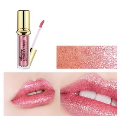 Generic Non-stick cup mouth lip gloss metallic pearl mist surface liquid lipstick (12 warm pink gold, 7ml)