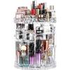 360 Degree Rotating Makeup Organizer,7 Layers Adjustable Makeup Storage Organizer Box for Lipstick And Brushes,Large Capacity Acrylic Cosmetic Display Cases for Dresser And Bathroom,Clear view 1