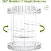 360 Degree Rotating Makeup Organizer,7 Layers Adjustable Makeup Storage Organizer Box for Lipstick And Brushes,Large Capacity Acrylic Cosmetic Display Cases for Dresser And Bathroom,Clear view 4