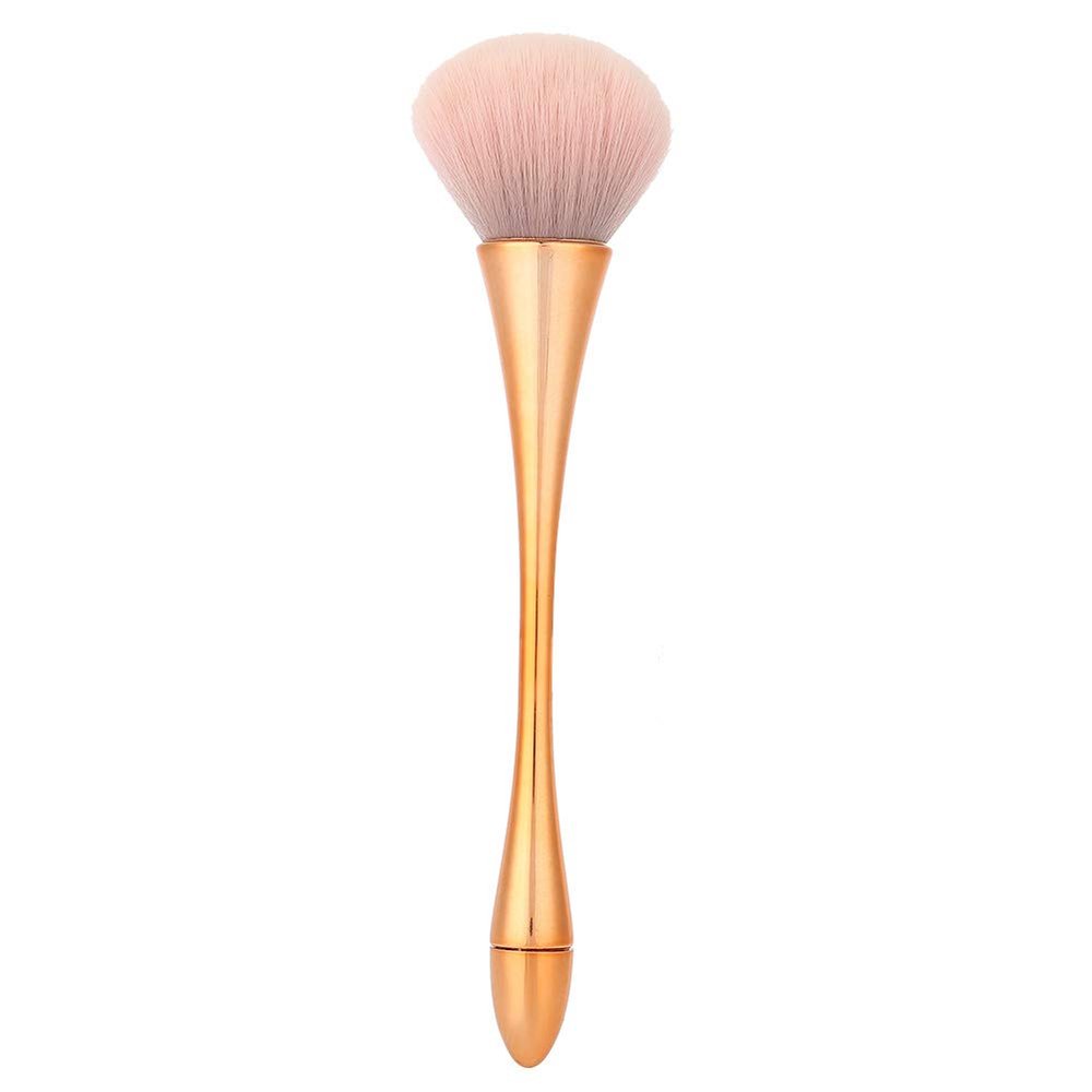 Sunicon Nail Art Dust Remover Brush, Nail Art Powder Dust Removal Brushes Manicure DIY Tool Makeup Blush Brush Manicure Remover Brush Nail Art Tools with Gold Handle