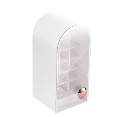 BGHEWRT Lipstick Organizer for Case 18 Slots Acrylic Lipstick Holder Dust Proof Organizer Tower with Lid for G Cosmetic Organizer Box Small Cosmetic Organizers and Storage