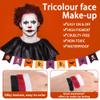 EBaokuup 3 Set Black White Red Face body Paint,3 Colors Clown Makeup Kit with Sponge and Brush,Joker Face Body Paint for Halloween Cosplay,Special Effect Makeup and Costume-Themed Party view 3