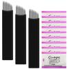 Black 0.16mm Microblading Needle 18U Shape Nano Eyebrow Tattoo Needles for Tattoo Manual Tebori Flex Blades U and Slope Shape Permanent Makeup Needles (Pack of 30PCS 18Pins) view 1
