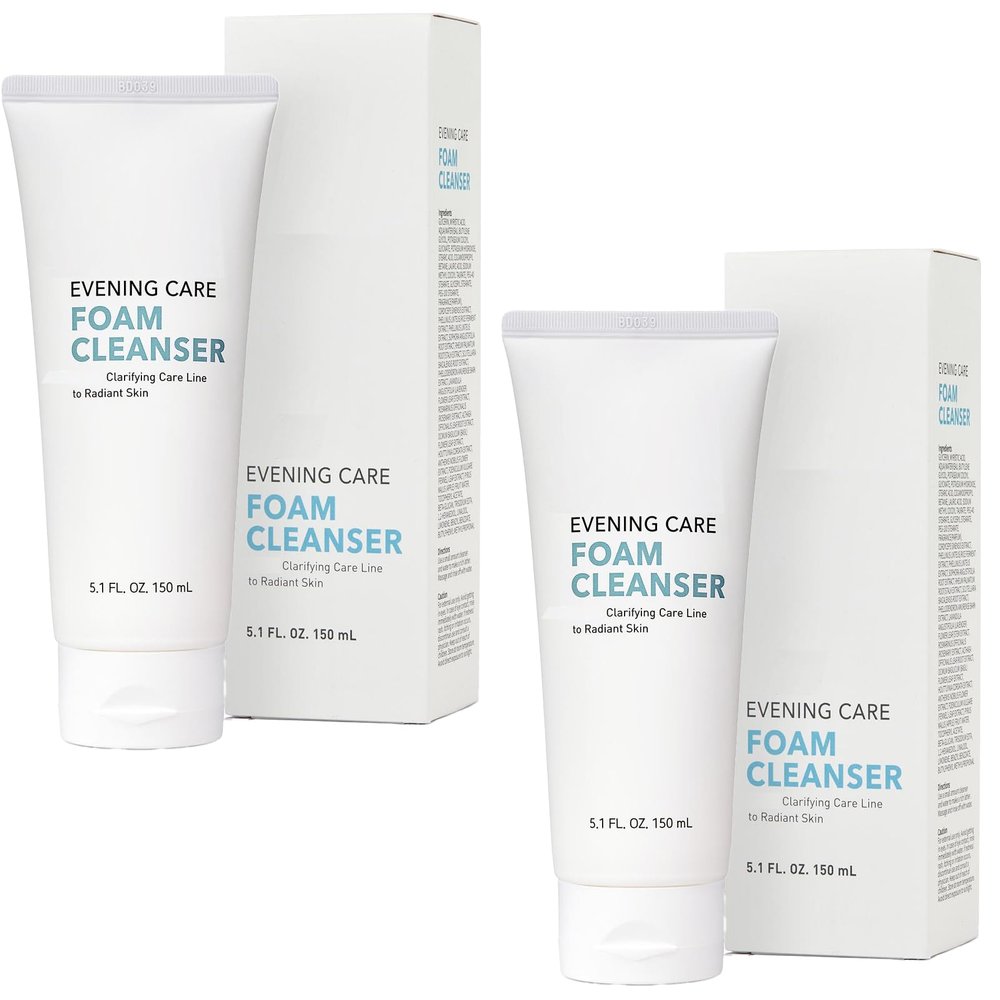 Gentle Daily Face Wash for Deep Cleansing and Refreshing Skin For a.t.o.m.y Evening Care Foam Cleanser (150ml x 2 packs)
